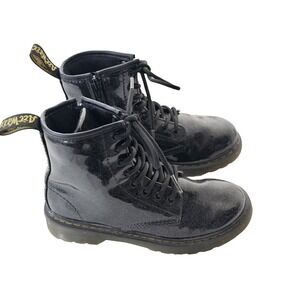 Dr. Doc Martens Boots J Child US 2 Cosmic Glitter Lace Up Side Zip Sparkly